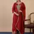 Rust color silk blended graceful partywear readymade kurta set