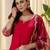 Cherry color beautiful silk blend embroidered work fancy kurta set