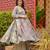 Grey color muslin fabric designer digital printed palazzo dress