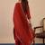 Rust color silk blended graceful partywear readymade kurta set