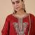 Rust color silk blended graceful partywear readymade kurta set