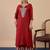 Rust color silk blended graceful partywear readymade kurta set