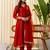 Rust color silk blended graceful partywear readymade kurta set
