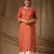 Rust color cambric cotton fabric ethnic ceremonial designer printed kurti