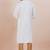 White cotton silk jacquard premium designer festive wear kurta pyjama set