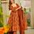 Orange color muslin fabric designer digital printed palazzo dress