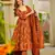 Orange color muslin fabric designer digital printed palazzo dress