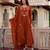 Rust color chanderi fabric designer partywear stithed suit