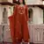 Rust color chanderi fabric designer partywear stithed suit