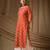 Rust color cambric cotton fabric ethnic ceremonial designer printed kurti