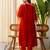 Rust color silk blended graceful partywear readymade kurta set