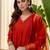 Rust color silk blended graceful partywear readymade kurta set