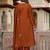 Rust color chanderi fabric designer partywear stithed suit