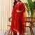 Rust color silk blended graceful partywear readymade kurta set