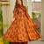 Orange color muslin fabric designer digital printed palazzo dress