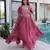 Gajri color beautiful ceremonial embroidered partywear gown for beautiful looks