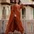 Rust color chanderi fabric designer partywear stithed suit
