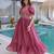 Gajri color beautiful ceremonial embroidered partywear gown for beautiful looks