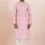 Pink cotton silk jacquard premium designer festive wear kurta pyjama set