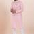 Pink cotton silk jacquard premium designer festive wear kurta pyjama set