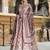 Mauve color beautiful dola silk gown with dupatta for ceremonial party look