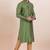 Olive green cotton silk jacquard premium designer festive wear kurta pyjama set