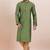 Olive green cotton silk jacquard premium designer festive wear kurta pyjama set
