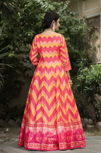 Red color beautiful dola silk gown with dupatta for ceremonial party look
