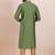 Olive green cotton silk jacquard premium designer festive wear kurta pyjama set
