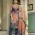 Peach color beautiful printed readymade viscose silk suit with elegant handwork for party looks