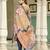Peach color beautiful printed readymade viscose silk suit with elegant handwork for party looks
