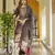 Coffee color beautiful printed readymade viscose silk suit with elegant handwork for party looks