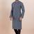 Grey color cotton silk jacquard premium designer festive wear kurta pyjama set