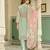 Sea green color beautiful printed readymade viscose silk suit with elegant handwork for party looks