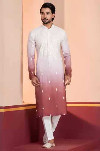 Multi color silky silk premium designer festive wear kurta trouser set