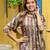 Green color beautiful printed readymade viscose silk suit with elegant handwork for party looks