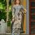 Grey color beautiful printed readymade viscose silk suit with elegant handwork for party looks