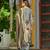 Grey color beautiful printed readymade viscose silk suit with elegant handwork for party looks