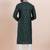 Deep green cotton silk jacquard premium designer festive wear kurta pyjama set