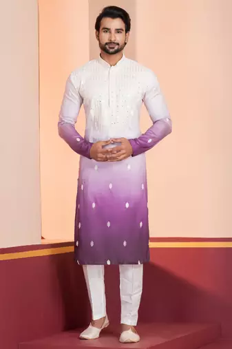 Multi color silky silk premium designer festive wear kurta trouser set