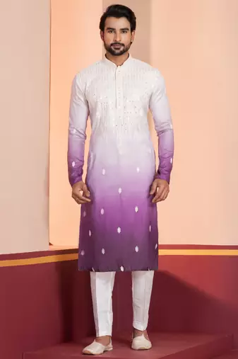 Multi color silky silk premium designer festive wear kurta trouser set