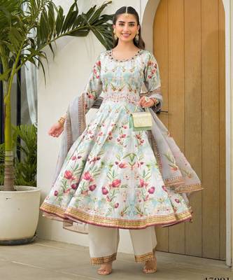 Sea green color elegant sophisticated rich party looks readymade dress 2