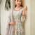 Sea green color elegant sophisticated rich party looks readymade dress