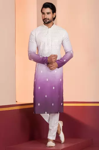 Multi color silky silk premium designer festive wear kurta trouser set