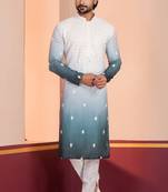 Multi color silky silk premium designer festive wear kurta trouser set
