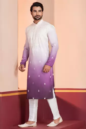 Multi color silky silk premium designer festive wear kurta trouser set