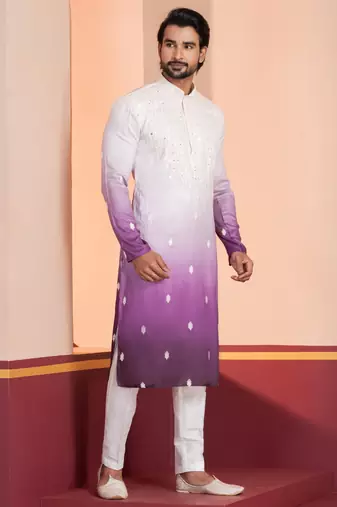Multi color silky silk premium designer festive wear kurta trouser set