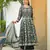 Green color elegant sophisticated rich party looks readymade dress