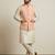 Beige  banarasi dupion premium designer festive wear kurta pyjama with jacket set