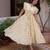 Cream color  embroidery work fancy partywear long kurti for girlie festive looks